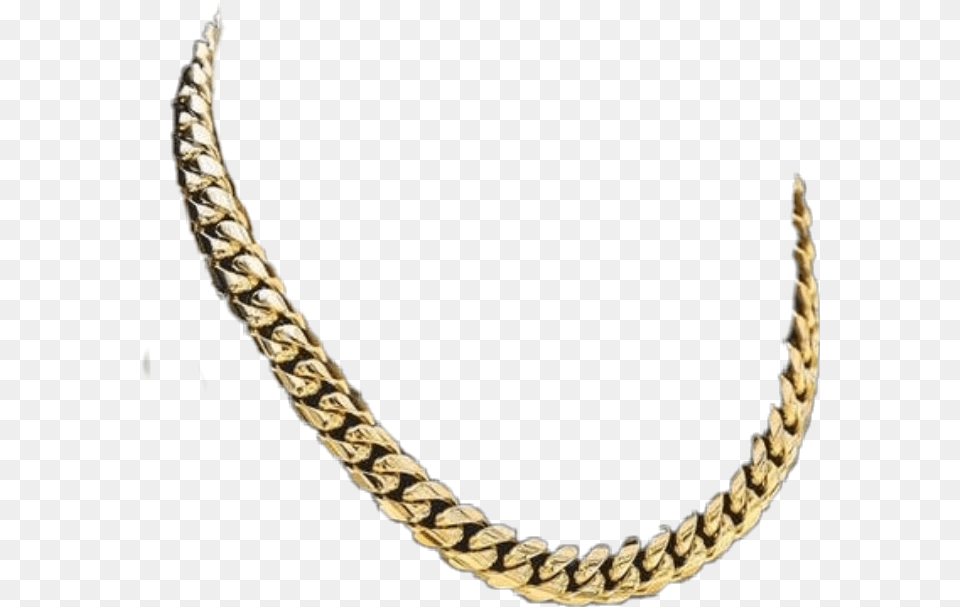 Gold Chain Cubanlink Bling Sticker By Lloyd Transparent Cuban Link Chain, Accessories, Jewelry, Necklace Free Png