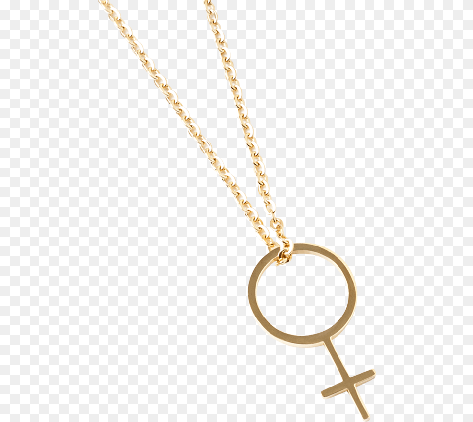 Gold Chain Necklace With Venus Symbol Charm Venus Symbol Pendant, Accessories, Jewelry, Cross Png