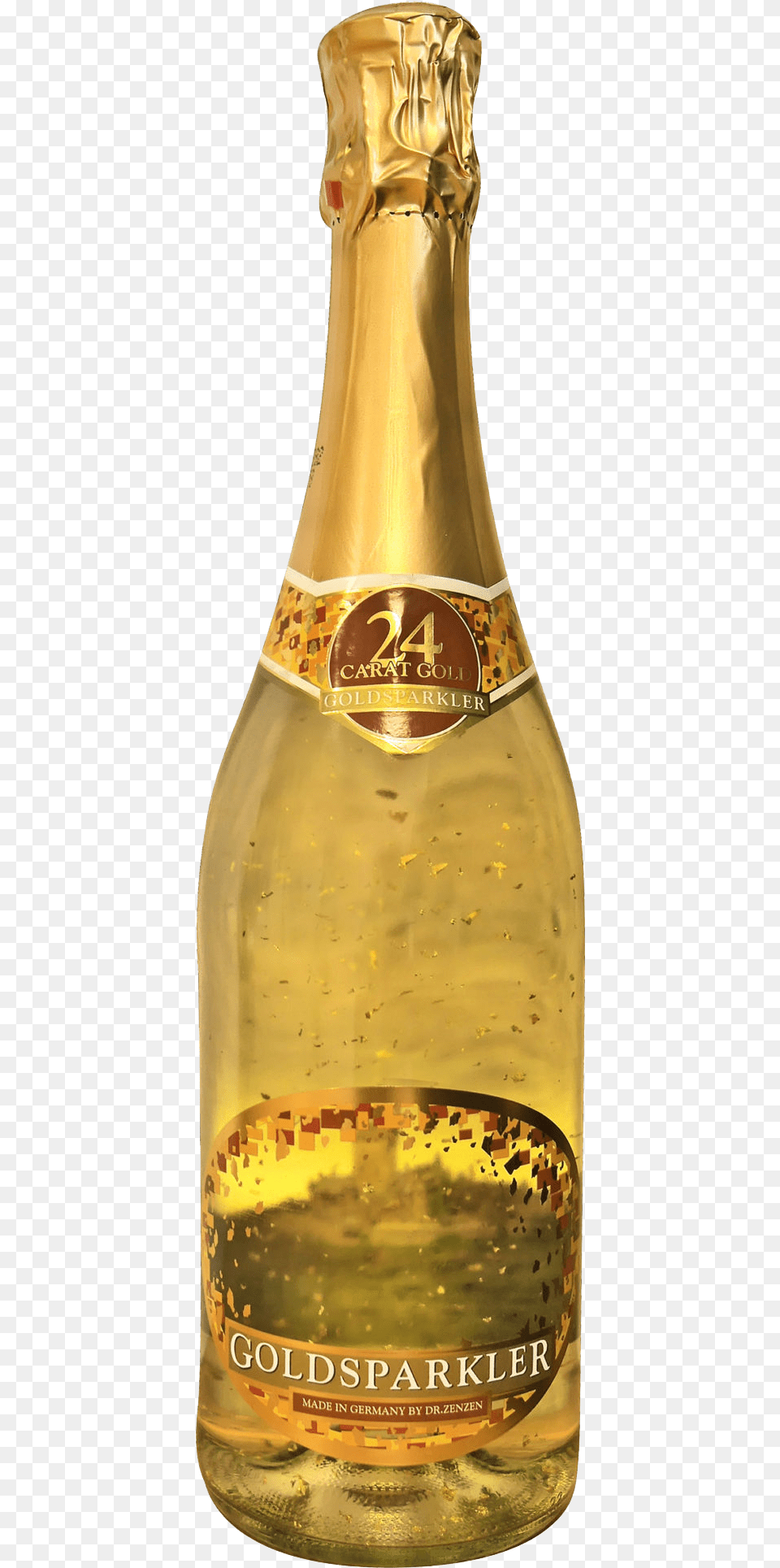 Gold Champagne Bottle, Alcohol, Beer, Beverage, Liquor Png Image