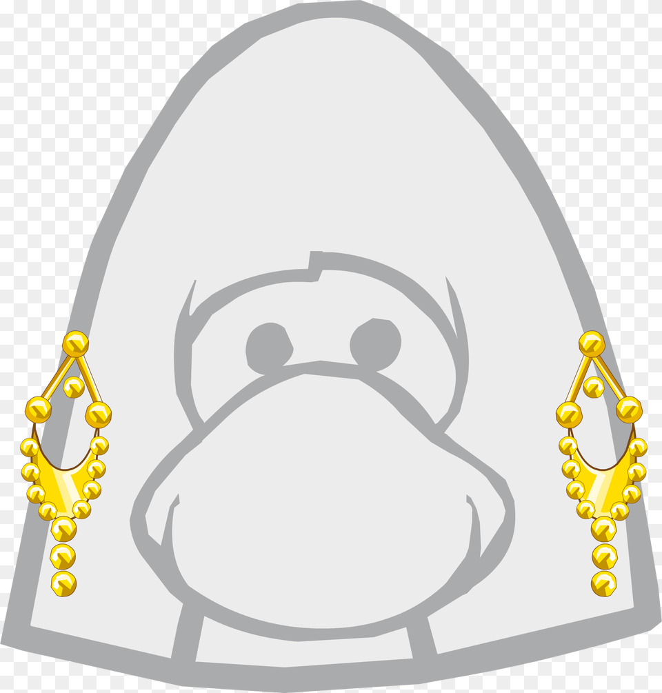 Gold Chandelier Earrings Icon Up Sweep Club Penguin, Cap, Clothing, Hat, Swimwear Png
