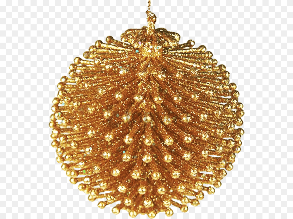 Gold Christmas Ball Image With Transparent Locket, Accessories, Chandelier, Lamp, Jewelry Free Png Download