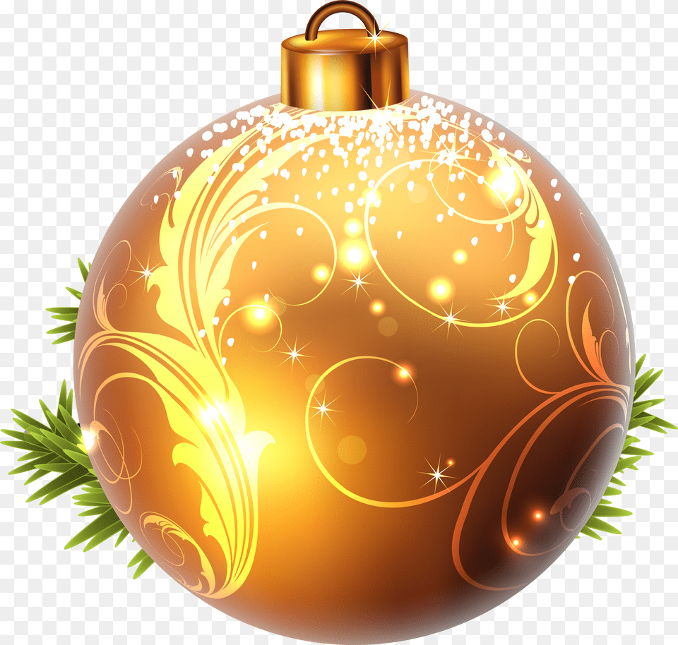 Gold Christmas Bulb Free Png Download