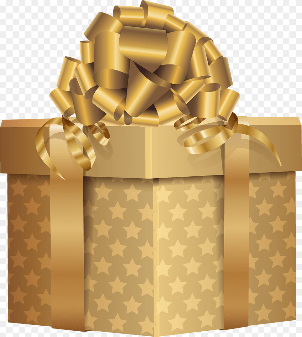 Gold Christmas Gift Box, Bulldozer, Machine Free Transparent Png