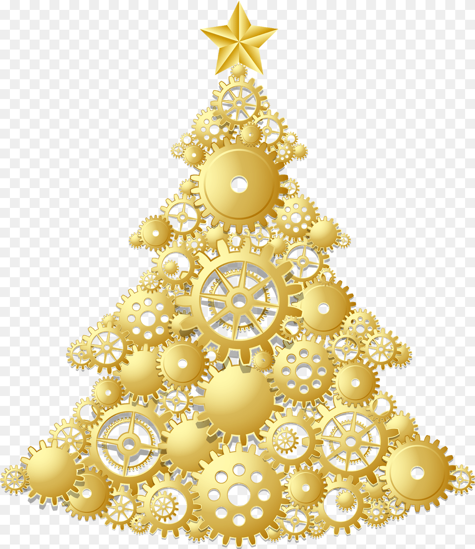 Gold Christmas Tree, Christmas Decorations, Festival, Christmas Tree, Plant Png Image