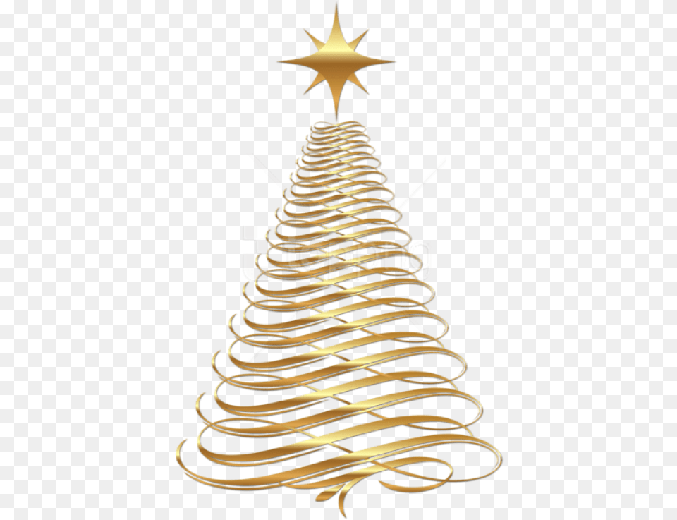 Gold Christmas Tree, Coil, Spiral, Symbol, Person Png Image