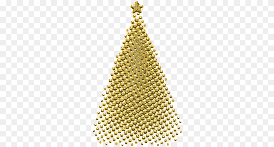 Gold Christmas Tree, Accessories, Christmas Decorations, Festival, Christmas Tree Free Transparent Png