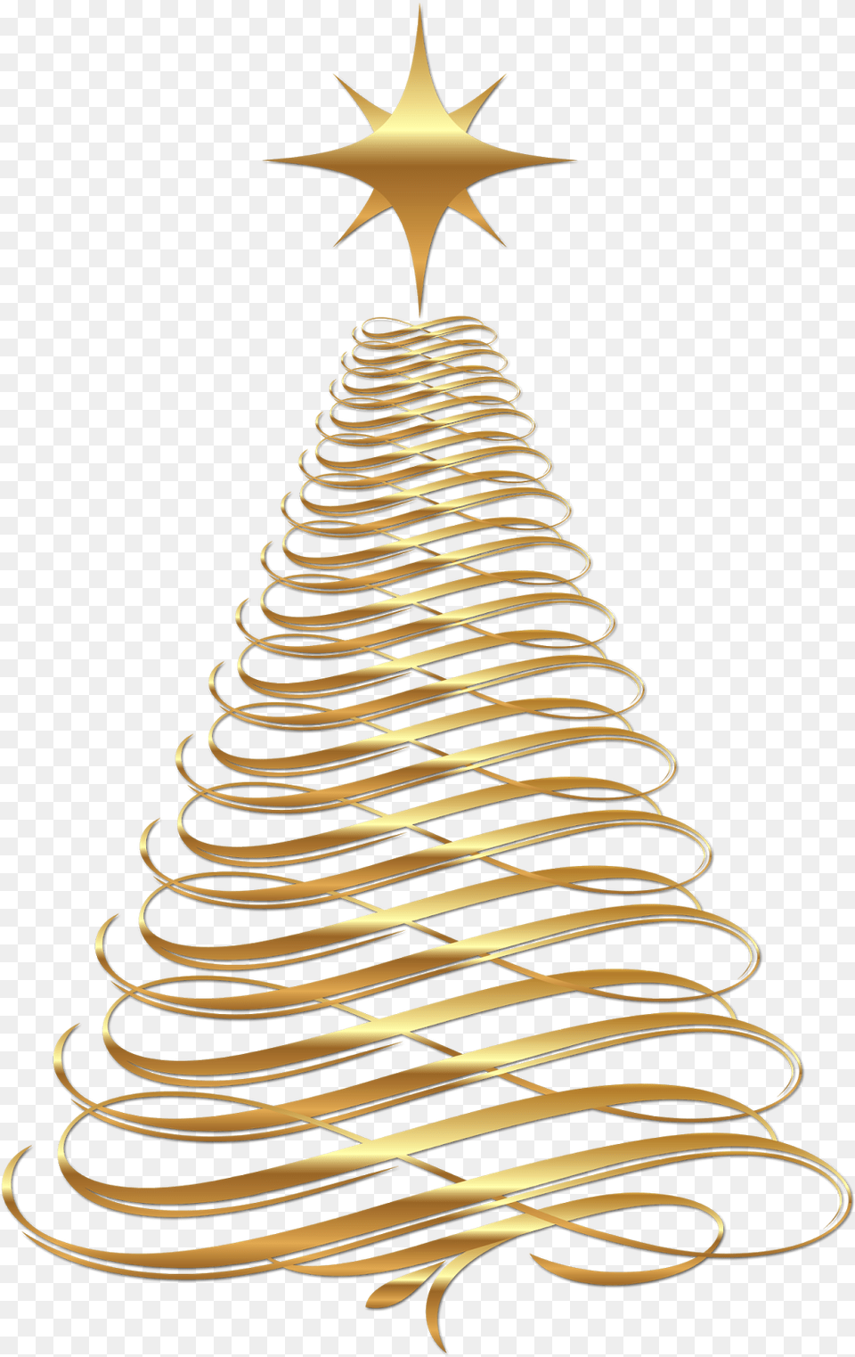 Gold Christmas Tree Vector, Coil, Spiral, Star Symbol, Symbol Png Image