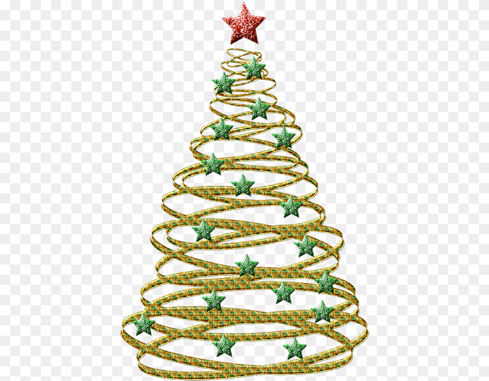 Gold Christmas Tree With Green Stars Picture Abstract Christmas Tree, Christmas Decorations, Festival, Accessories, Jewelry Png