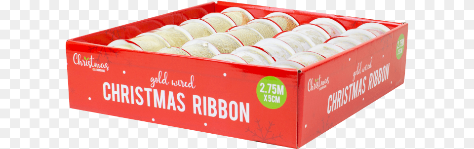 Gold Christmas Wired Ribbon Box, Food, Sweets, Tape Png Image