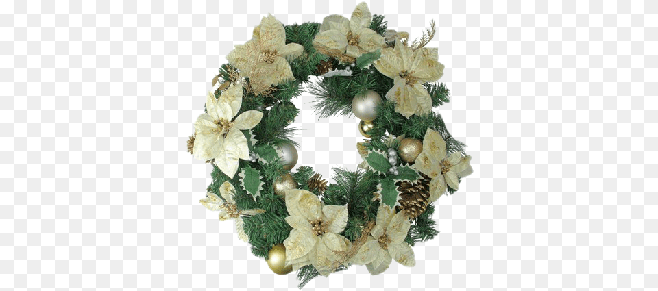 Gold Christmas Wreath Clipart Wreath, Plant Free Png Download