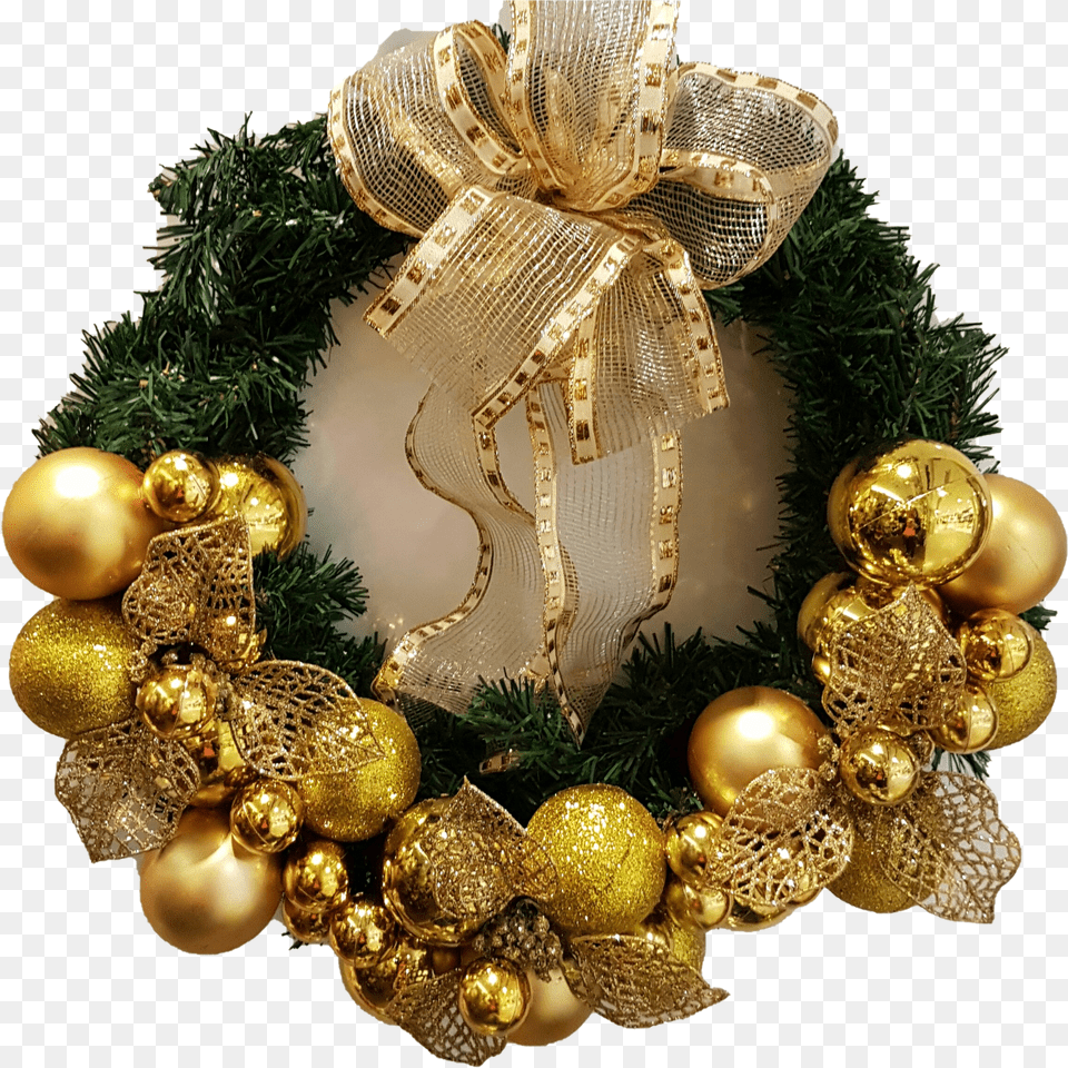 Gold Christmas Wreath Mart Gold Christmas Reef Free Png