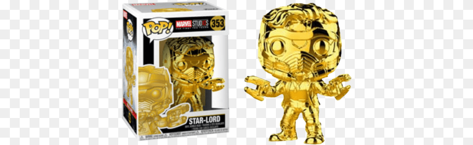 Gold Chrome Star Lord Star Lord Chrome Funko, Treasure, Alien, Baby, Person Free Png Download