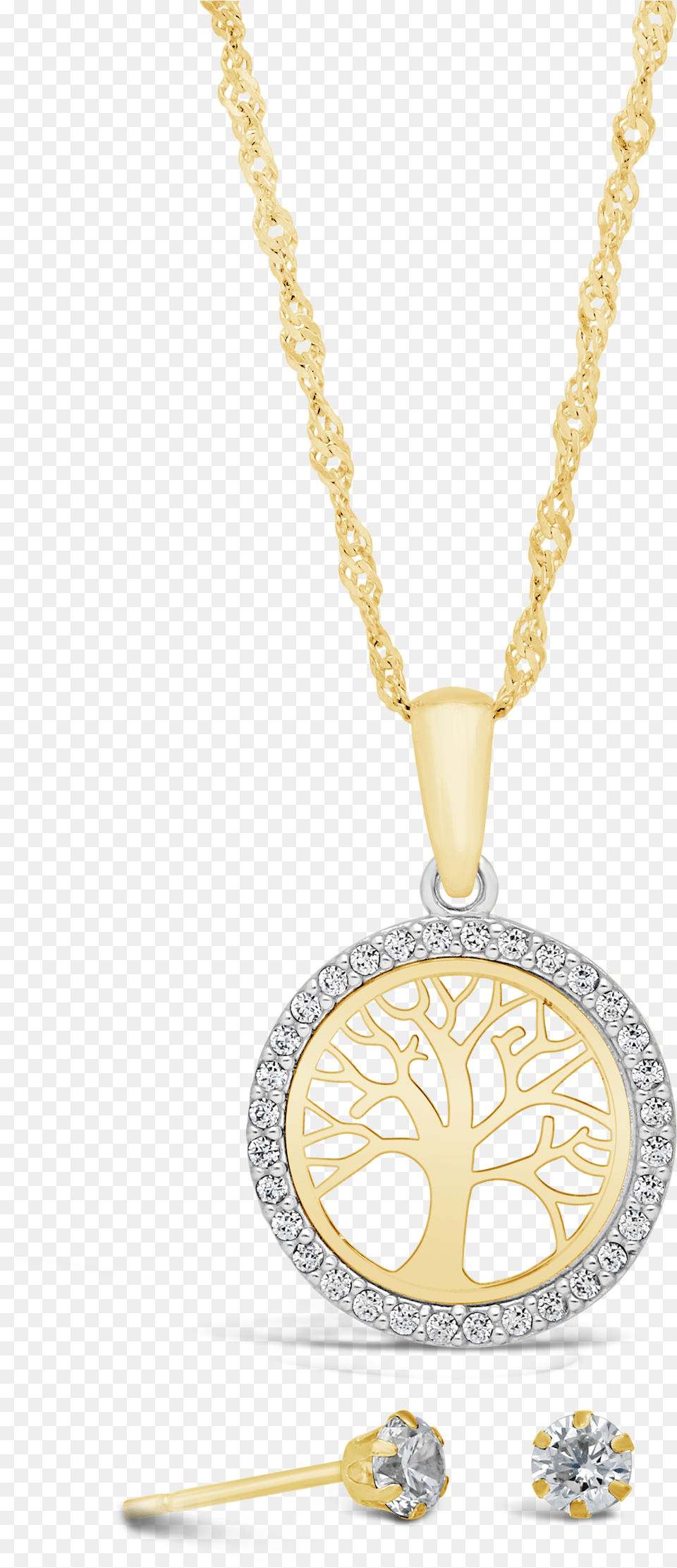 Gold Circle Cubic Zirconia Tree Of Life Pendant Nwj Jewellery, Accessories, Diamond, Gemstone, Jewelry Png