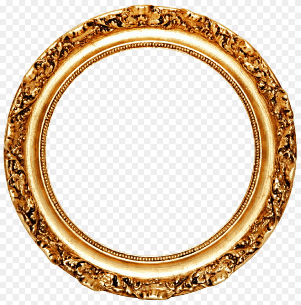 Gold Circle Frame Image, Oval, Photography Png