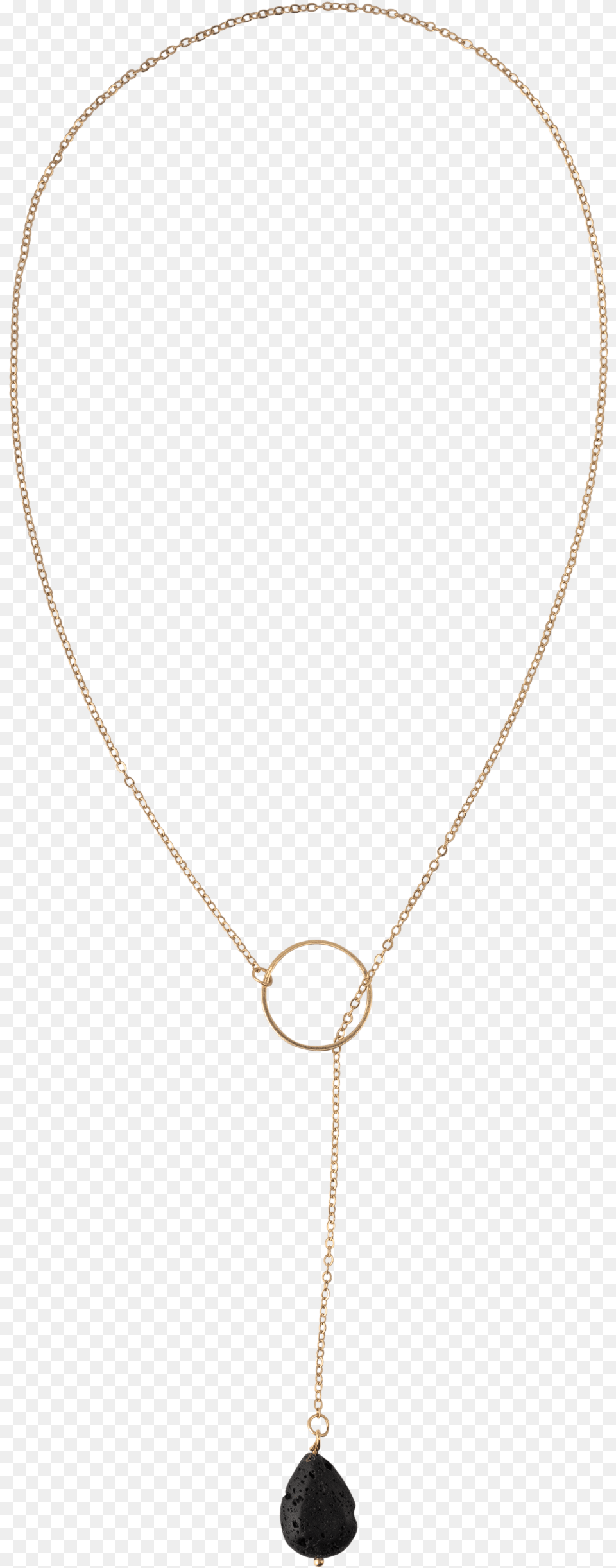 Gold Circle Lava Bead Lariat Necklace, Accessories, Jewelry, Pendant Free Transparent Png