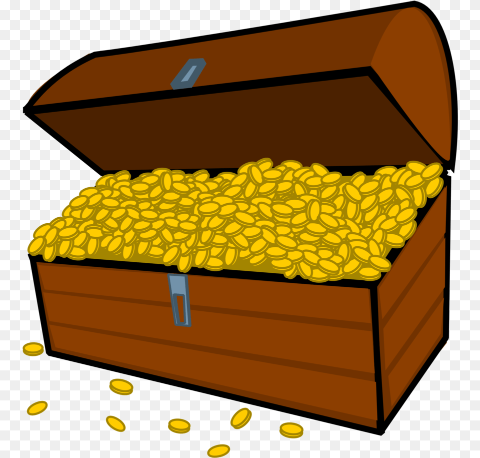 Gold Clip Art Chest Of Gold Coins Clipart, Treasure, Crib, Furniture, Infant Bed Png