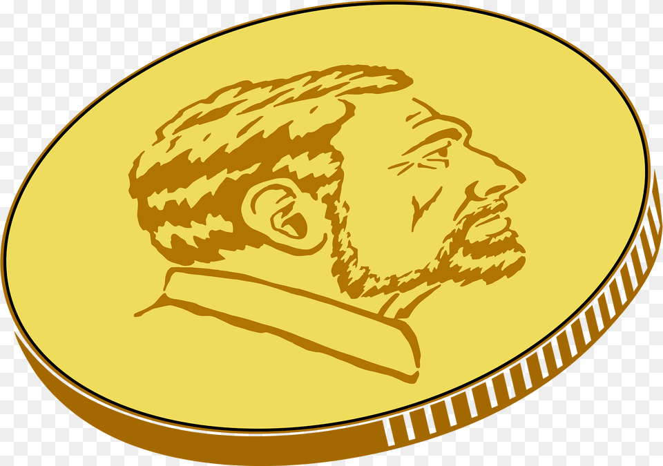 Gold Clipart, Coin, Head, Money, Person Free Png
