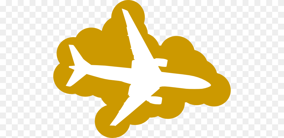 Gold Clipart Airplane Clipart Gold Plane, Aircraft, Airliner, Transportation, Vehicle Png Image
