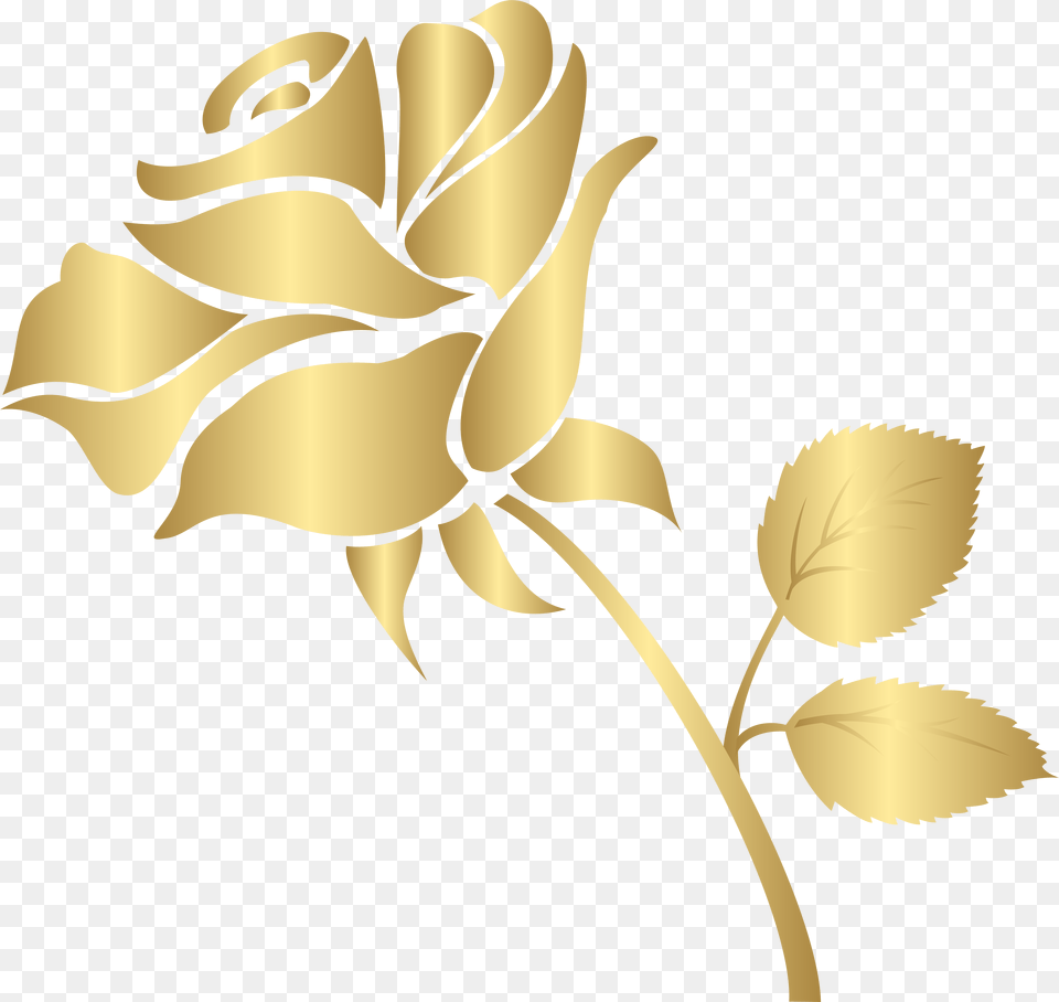 Gold Clipart Rose, Art, Graphics, Leaf, Plant Png