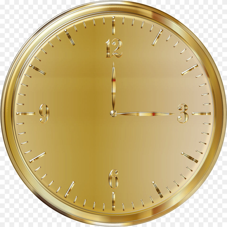 Gold Clock Gold Clock Transparent Transparent Transparent Gold Clocks, Wristwatch, Analog Clock Free Png