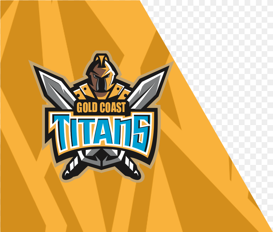 Gold Coast Titans Logo Warriors Logo Gold Coast Titans, Badge, Symbol, Person, Emblem Free Png