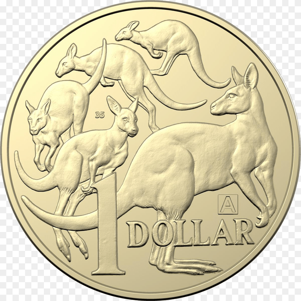 Gold Coin Clipart Australian Dollar Coin, Money, Animal, Kangaroo, Mammal Png Image