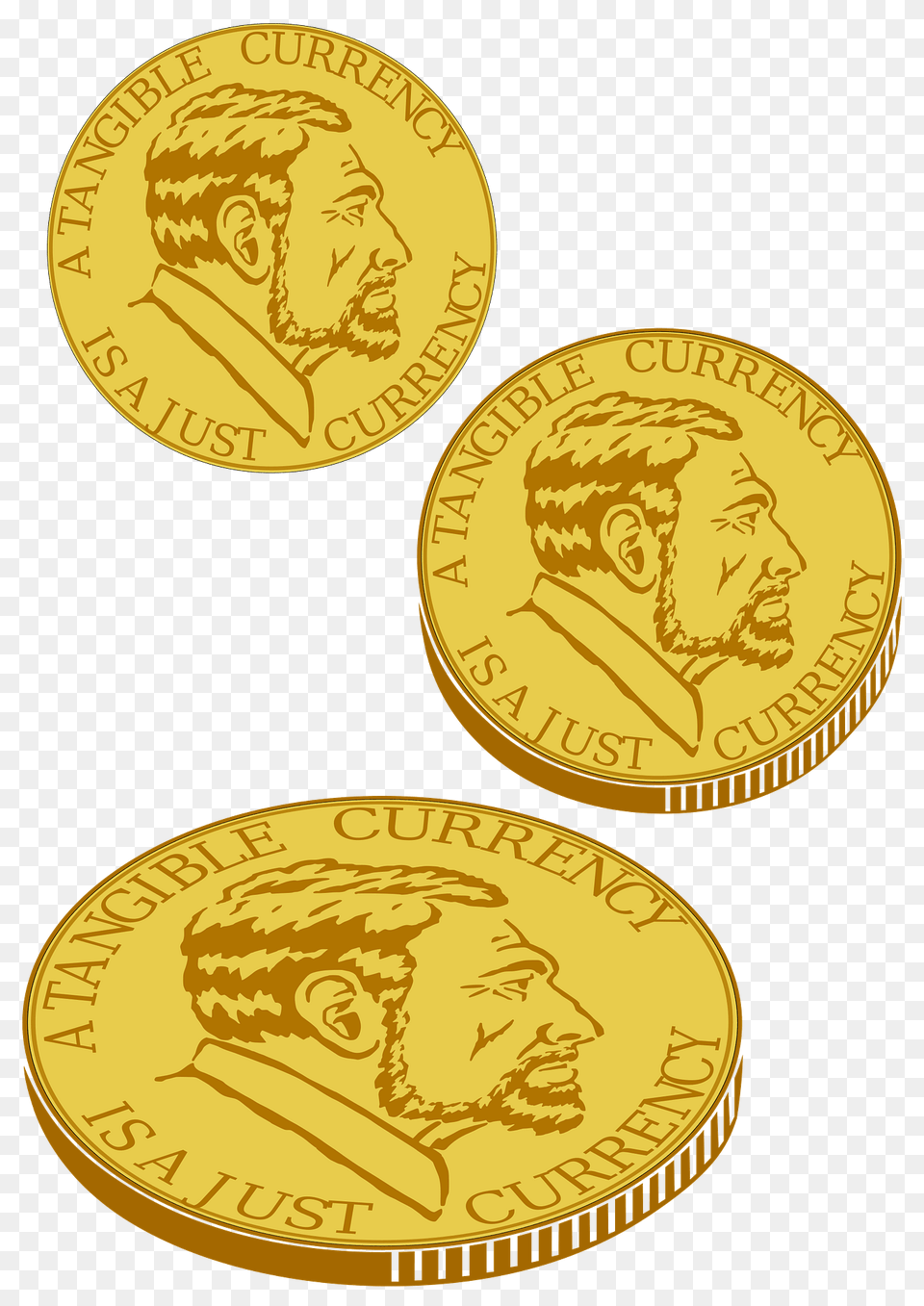 Gold Coin For Plotter Clipart, Person, Face, Head, Money Free Png