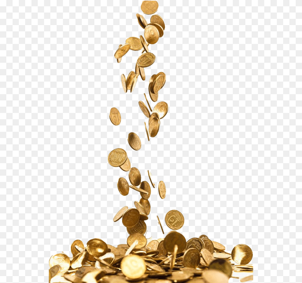 Gold Coin Gold Coins Falling, Treasure, Bronze, Money Free Png Download