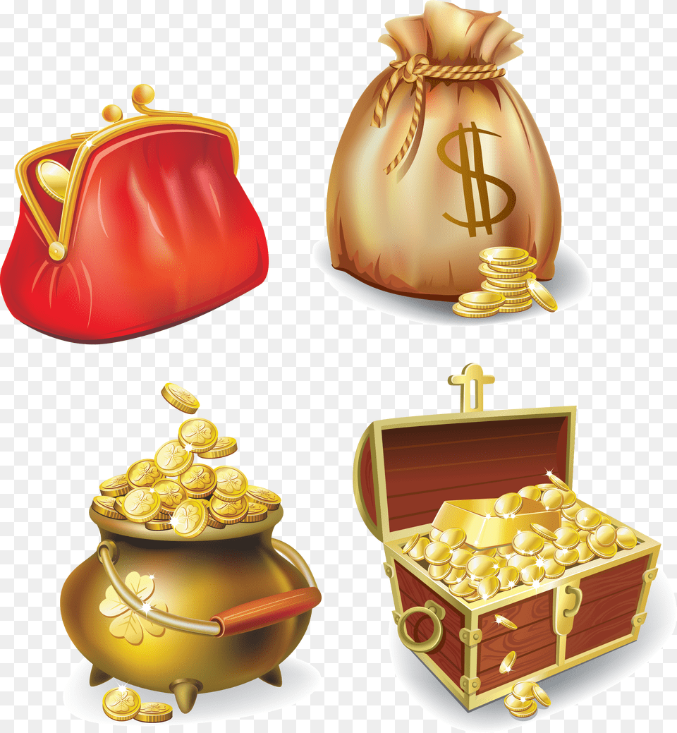 Gold Coin Icon Pot Of Gold Coin, Treasure, Bag Free Png