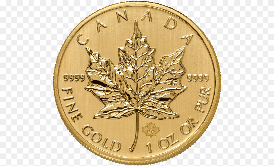 Gold Coin Image 1 Oz Canadian Gold Maple Leaf Coin, Money, Accessories, Jewelry, Locket Png