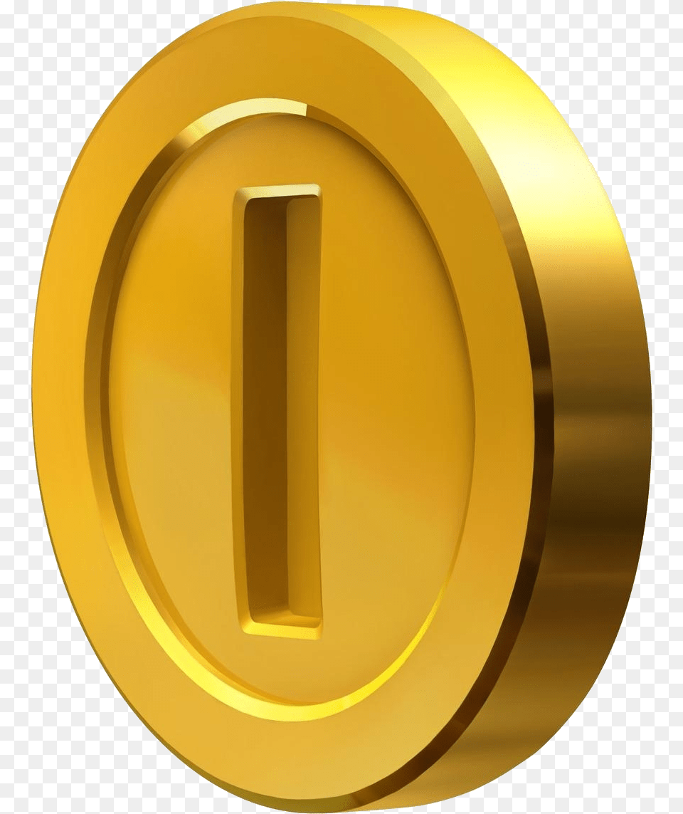 Gold Coin Image New Super Mario Bros Wii, Text, Number, Symbol Png