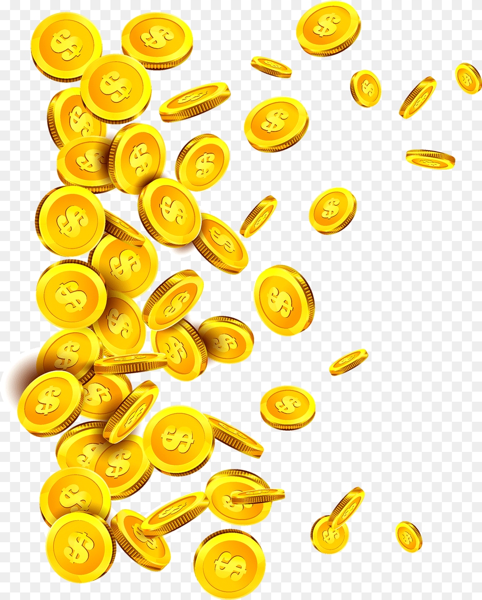 Gold Coin Money Floating Coins Gold Coin, Tape, Electrical Device, Switch, Treasure Free Png Download