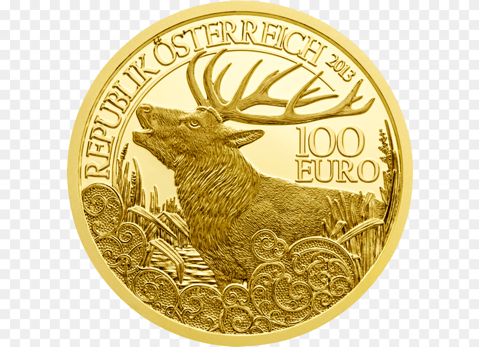 Gold Coin The Red Deer Heraclius Constantine, Animal, Bird Free Png Download