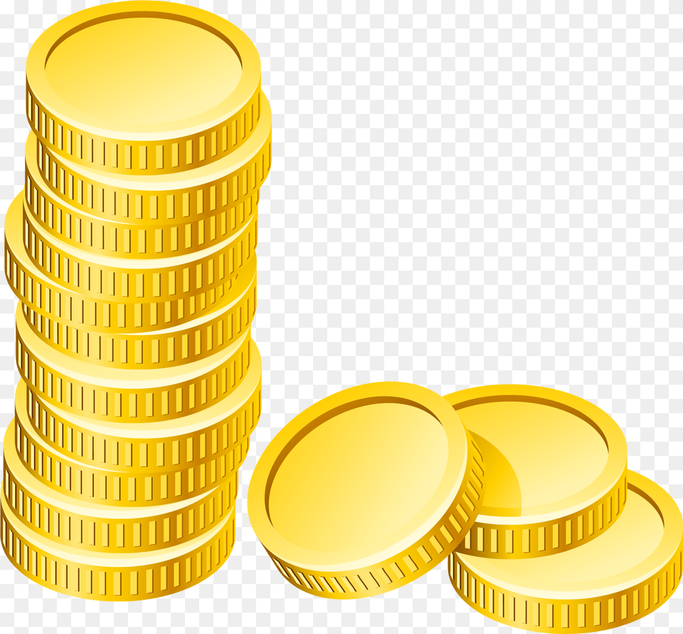 Gold Coins Cash Money Circle, Treasure, Tape, Coin Png Image