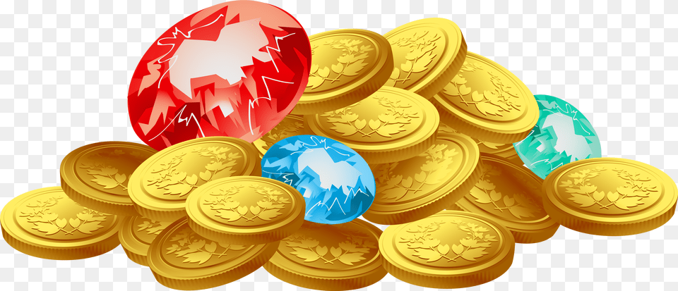 Gold Coins Clipart Diamonds Falling, Treasure, Tape, Coin, Money Png Image