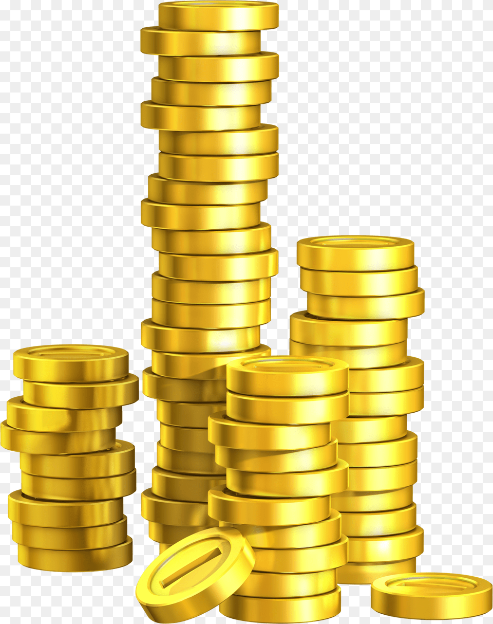 Gold Coins Image Cartoon Gold Coin, Treasure Free Png Download