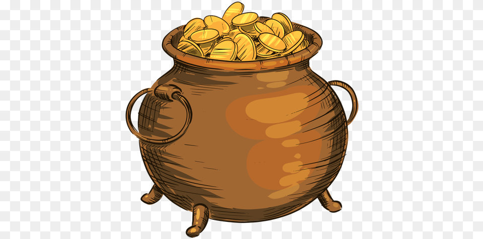 Gold Coins Pot Monedas De Oro, Jar, Treasure, Pottery Free Png