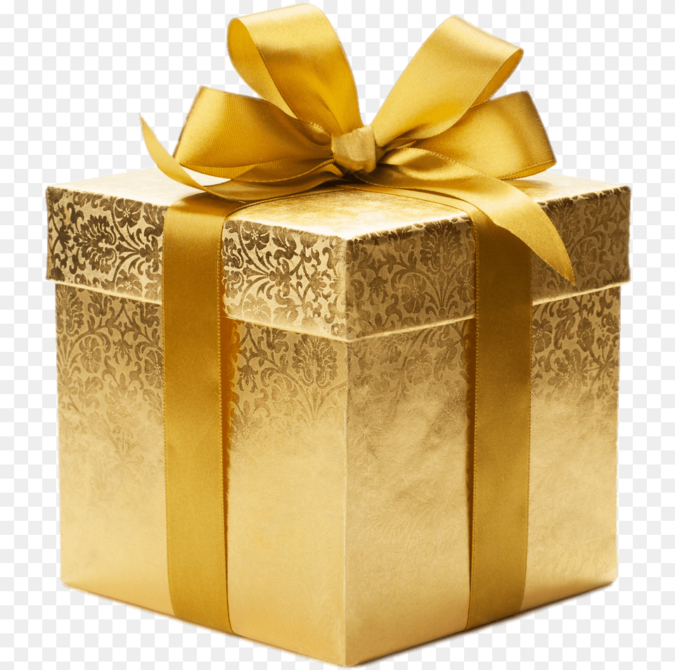 Gold Coloured Gift Box Transparent Gold Gift Box, Accessories, Bag, Handbag Free Png Download
