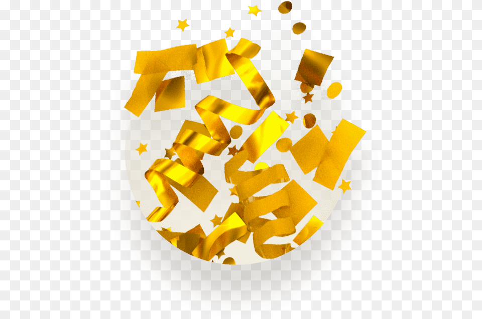 Gold Confetti Background Backgrounds Gold 3d Confetti 3d Confetti Logo, Birthday Cake, Cake, Cream, Dessert Free Png Download