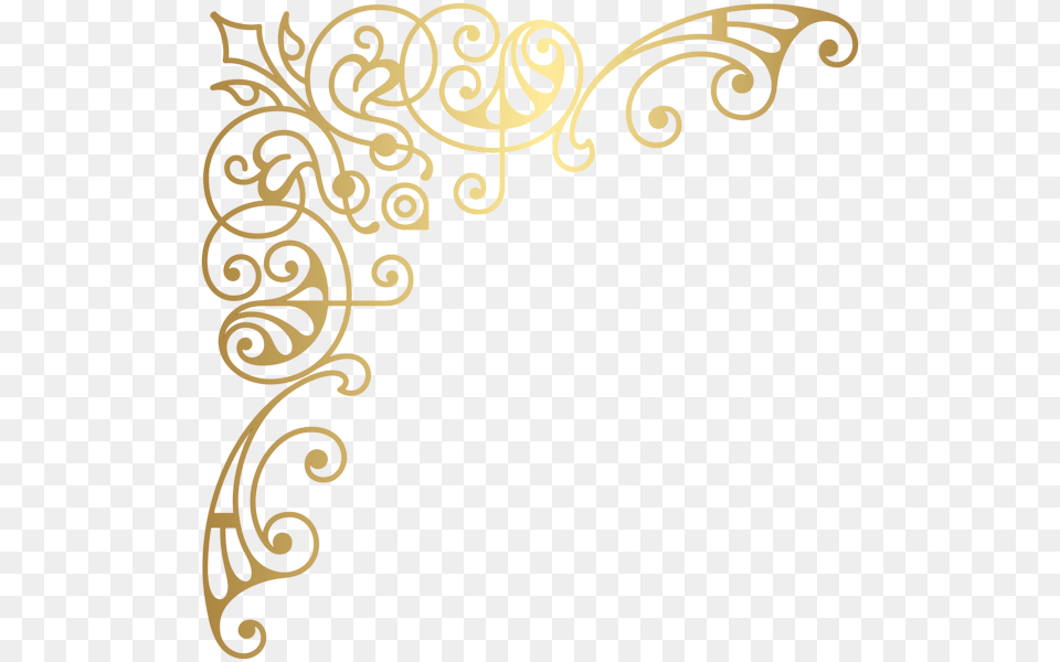 Gold Corner Decorative Clip Gallery, Art, Floral Design, Graphics, Pattern Free Transparent Png