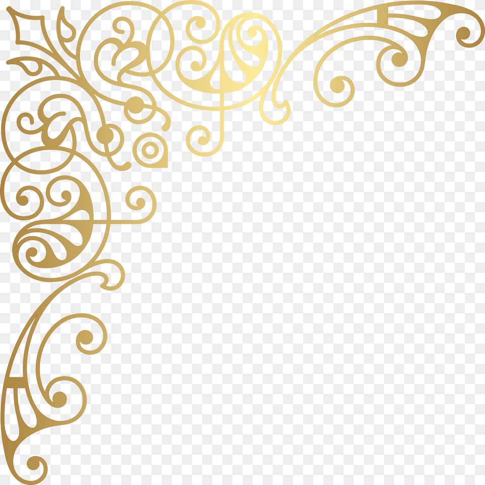 Gold Corner Decorative Transparent Clip Art, Floral Design, Graphics, Pattern, Gate Free Png Download