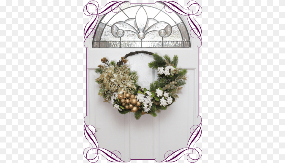 Gold Cradle Christmas Wreath Flower Bouquet Png