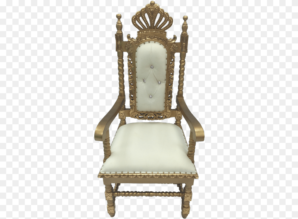 Gold Crown Chair Throne, Furniture, Armchair Png
