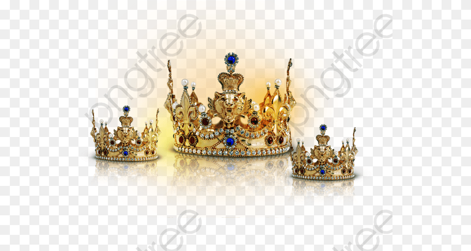 Gold Crown Psd Gold Crown And Psd Copyright Gold Crown With Blue Jewels, Accessories, Jewelry Free Transparent Png