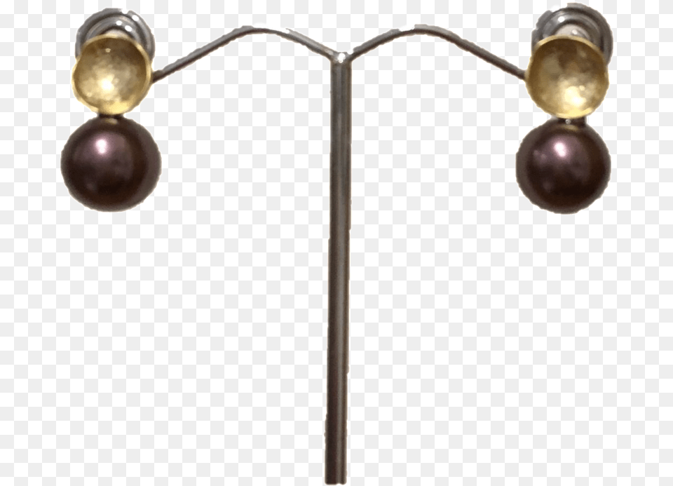Gold Cup Stud Earrings With Purple Pearl Earrings, Lamp Png