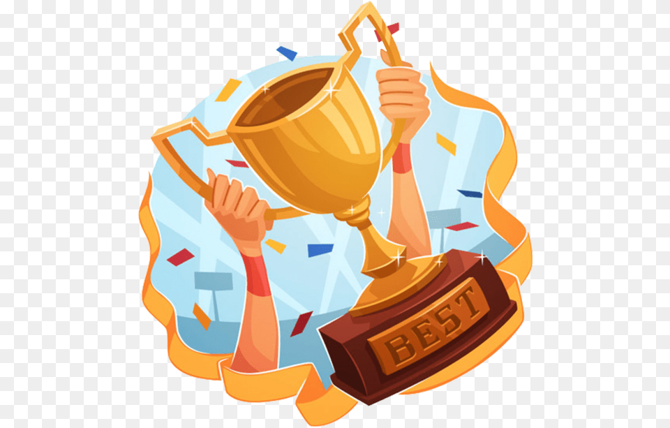 Gold Cup Trophy Clipart Free Transparent Background Winner Trophy, Adult, Male, Man, Person Png