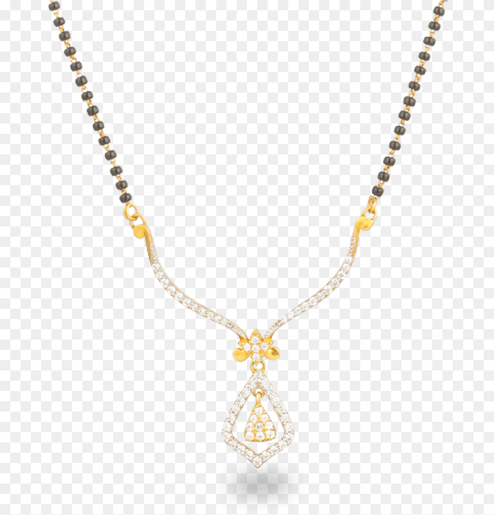 Gold Cz Tanmania Pendant Mangalsutra Waman Hari Pethe Diamond Mangalsutra With Price, Accessories, Gemstone, Jewelry, Necklace Png Image