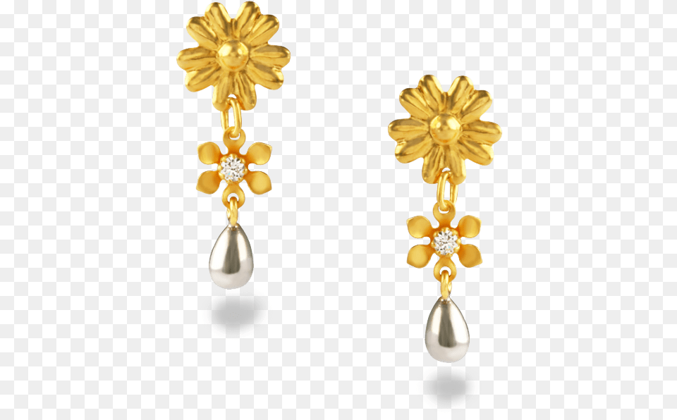 Gold Daisy Earrings Earrings, Accessories, Earring, Jewelry Free Png