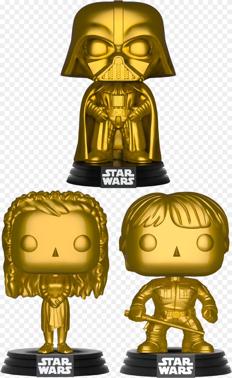 Gold Darth Vader Pop, Toy, Trophy, Person, Face Png Image