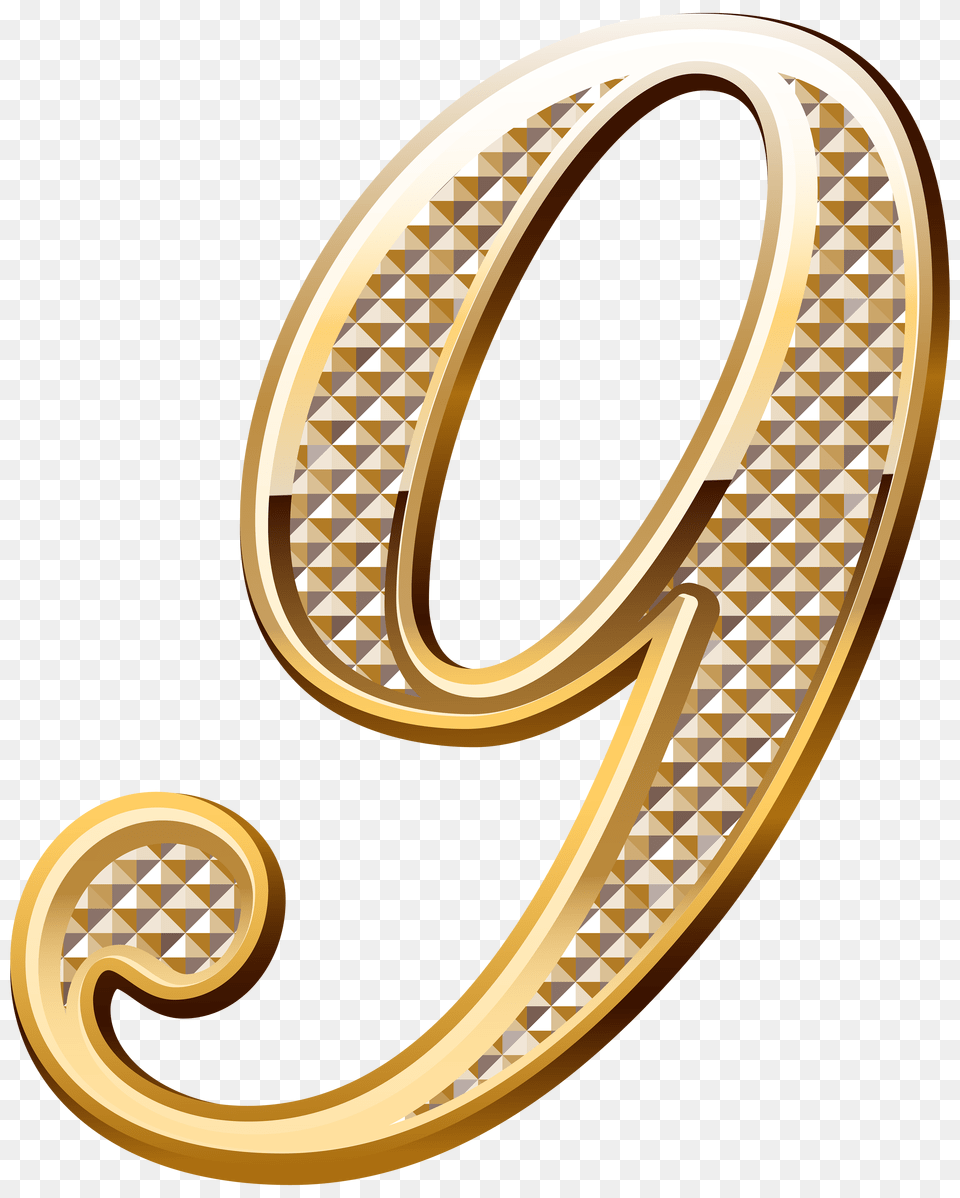 Gold Deco Number Nine Clipart, Accessories, Jewelry Png Image